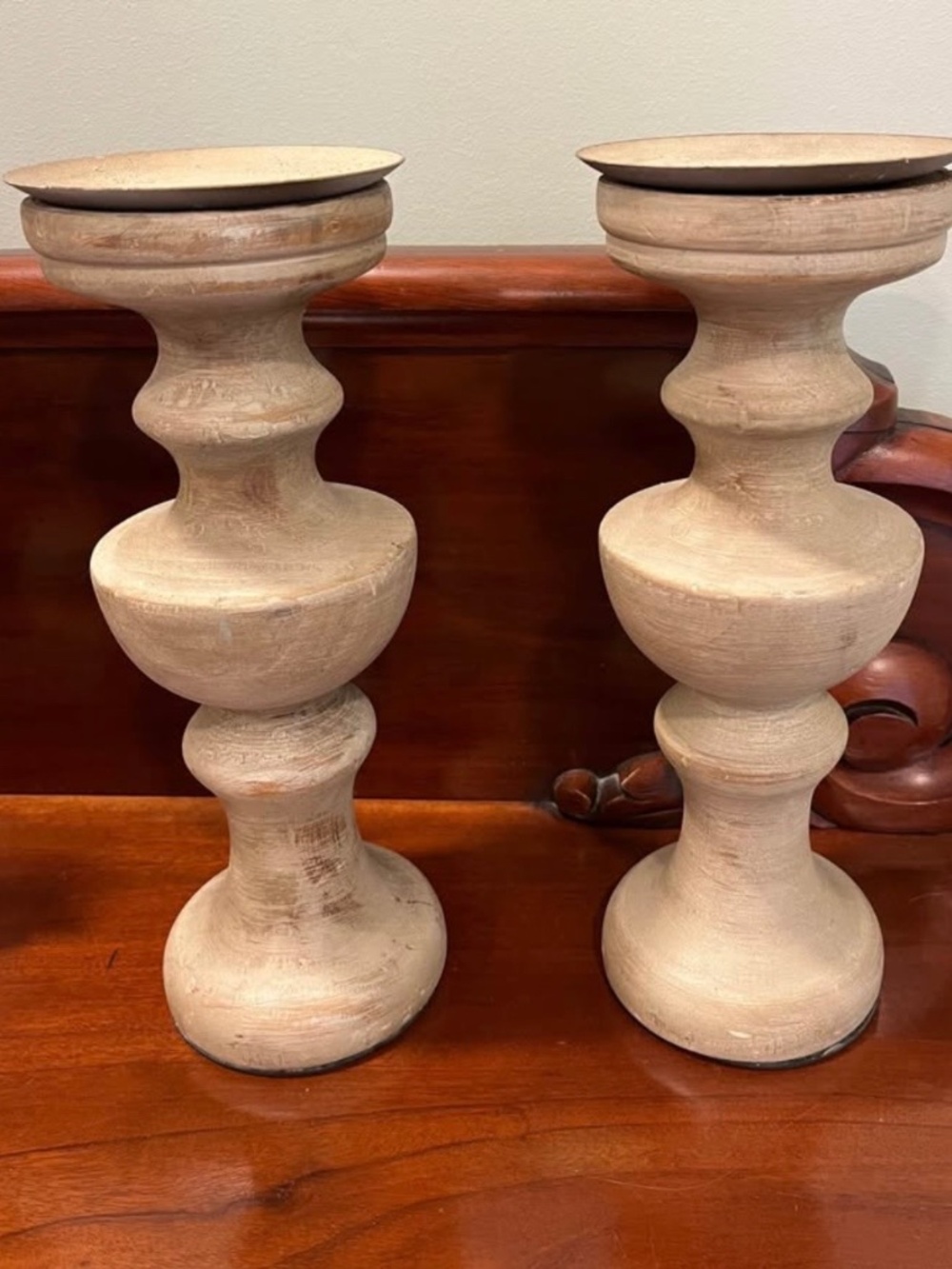Two candle holders. Each are 12” tall x 5” wide